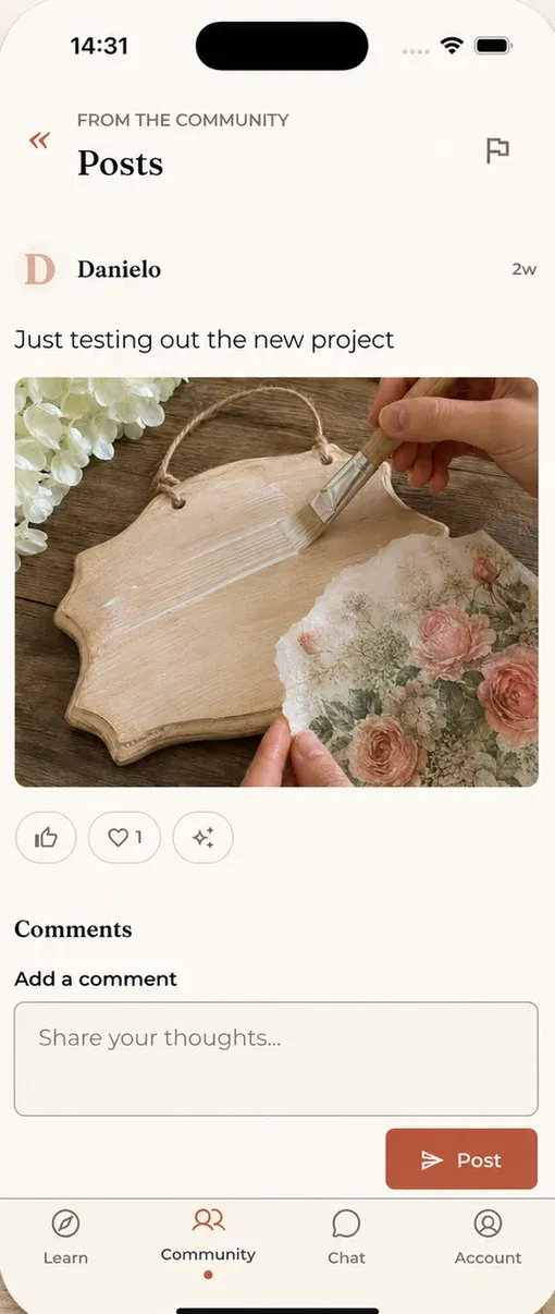 A maker's project shared with the community